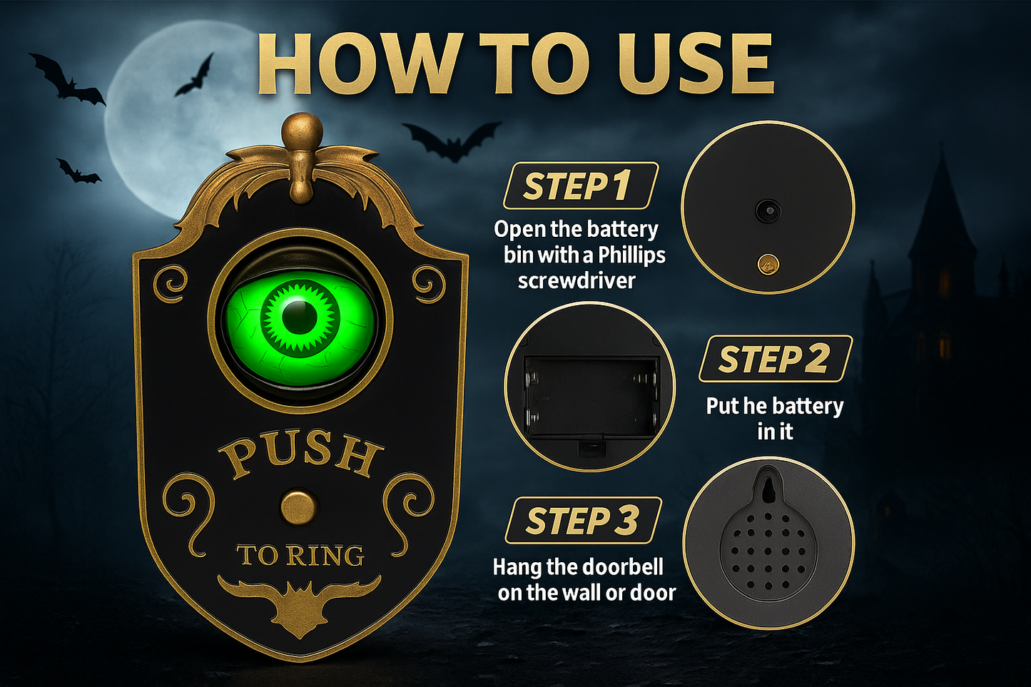 Animated Halloween Eyeball Doorbell